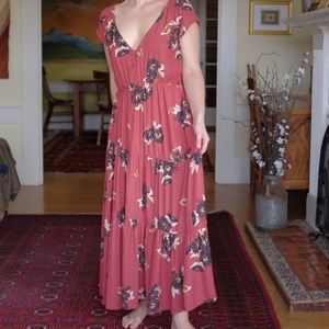 Floral low cut maxi dress